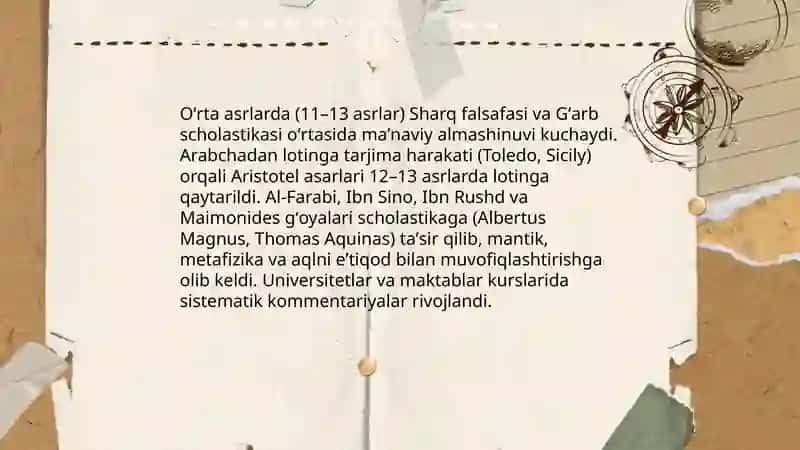 Oʻrta asrlarda Sharq va Gʻarb xalqlari maʼnaviyatining taʼsiri 3