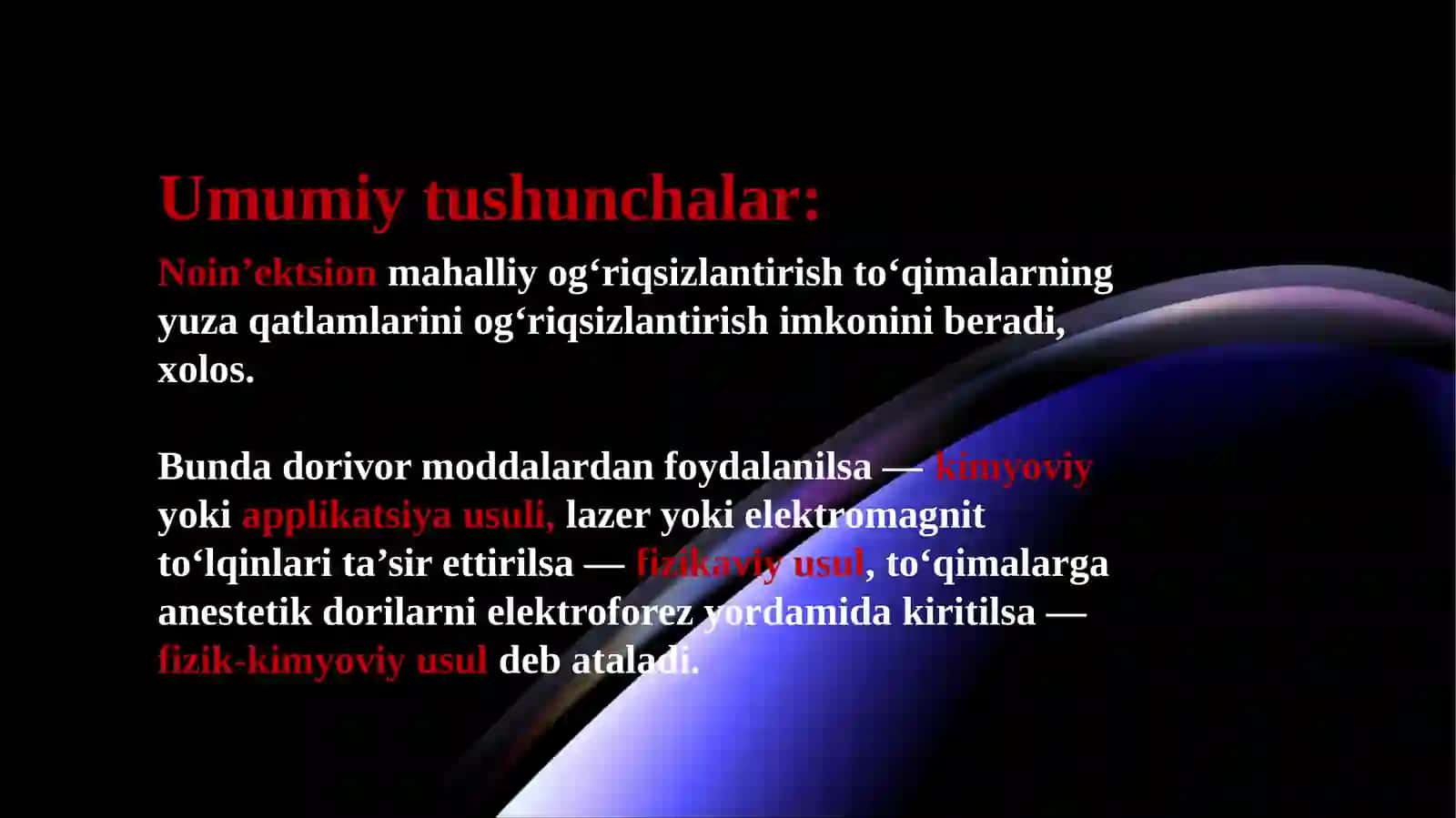 Yuqori jagʻ'da ogʻriqsizlantirish oʻtkazish usullari 3