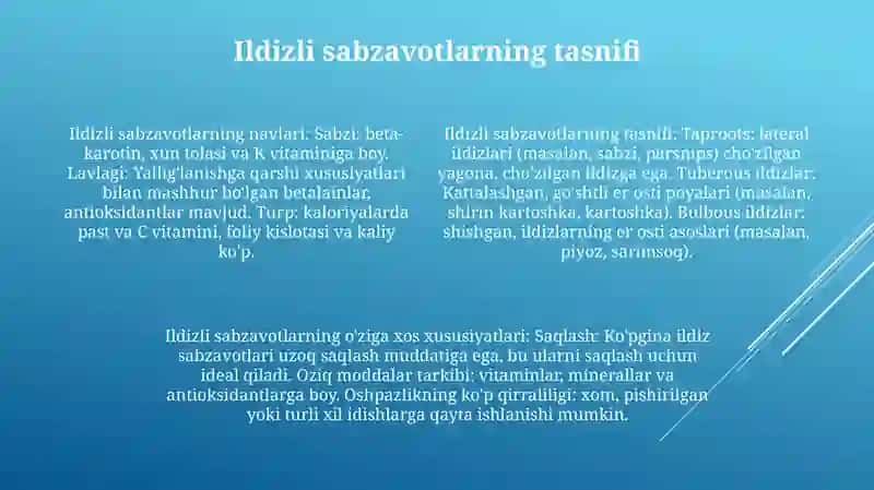 Ildiz Mevali Sabzavotlarning Navlari Va Ularning Tasnifi 3