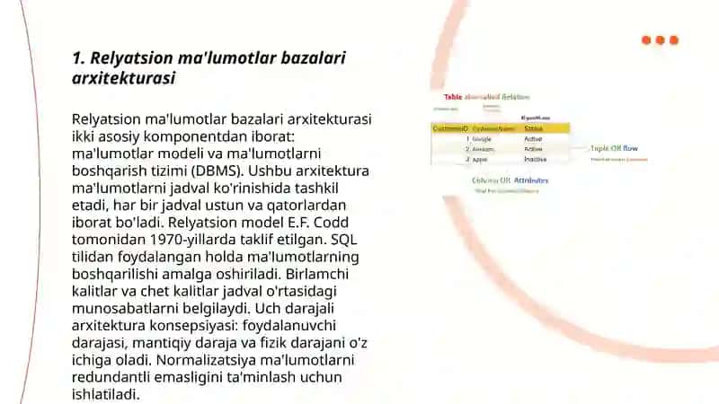 Relyatsion va Norelyatsion ma'lumotlar omborini dasturlash texnologiyalari 3