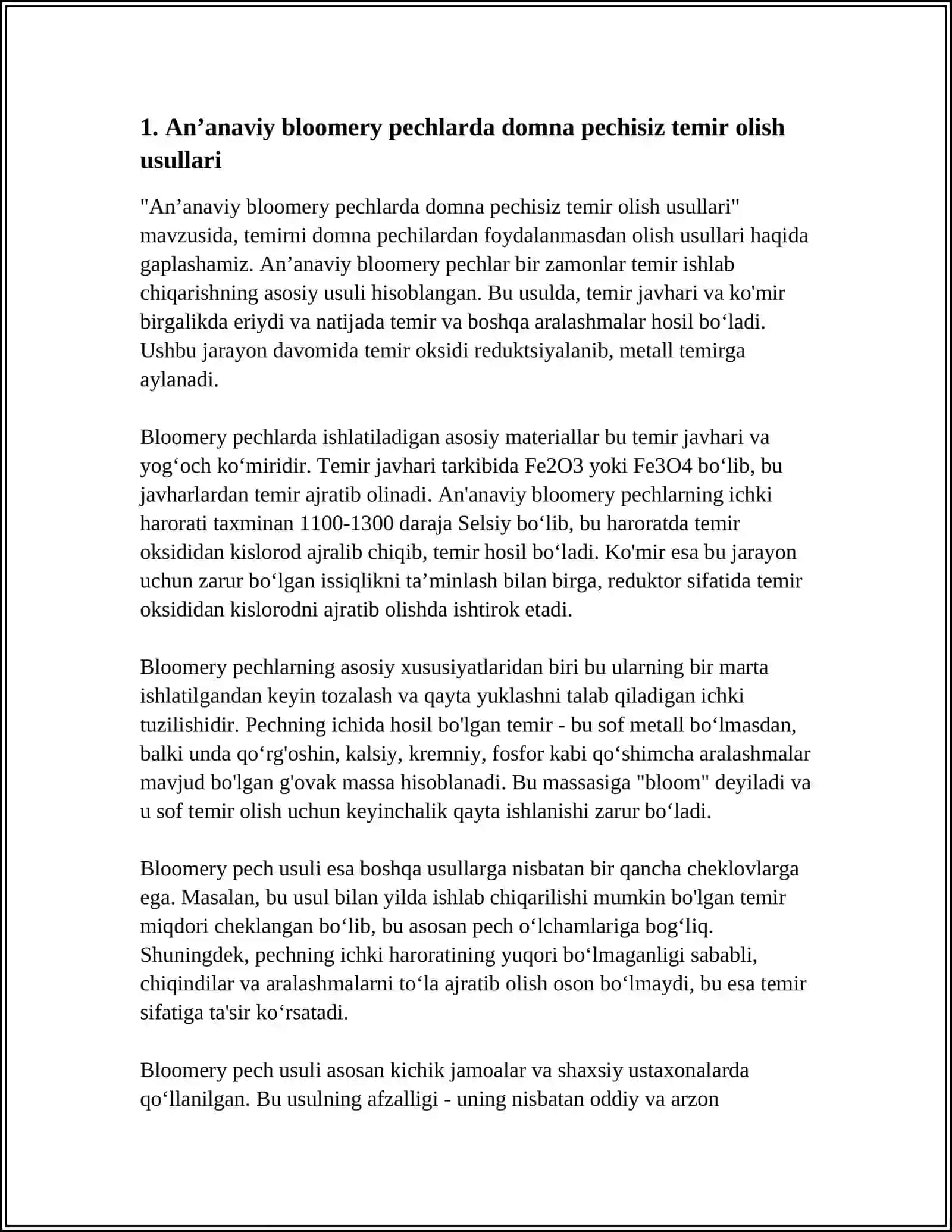 DOMNA PECHI YORDAMISIZ TEMIR OLISH USULLARI 3