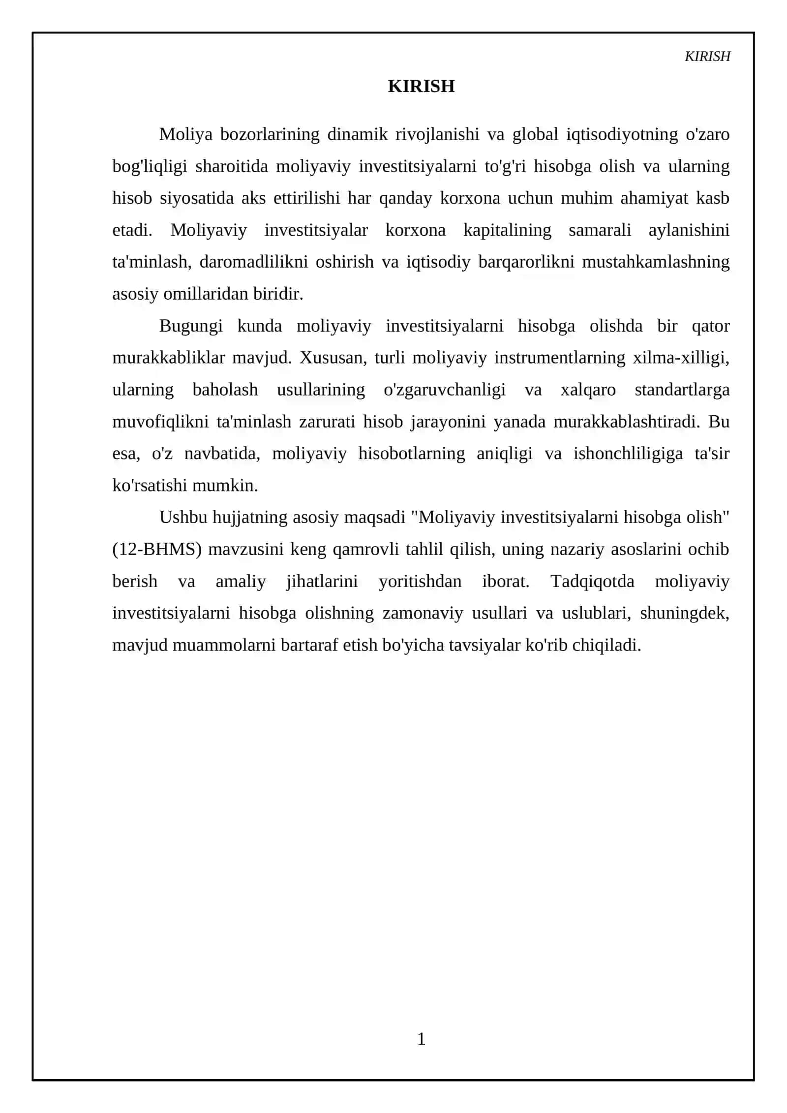 Moliyaviy investitsiyalarni hisobga olish (12-BHMS) 3