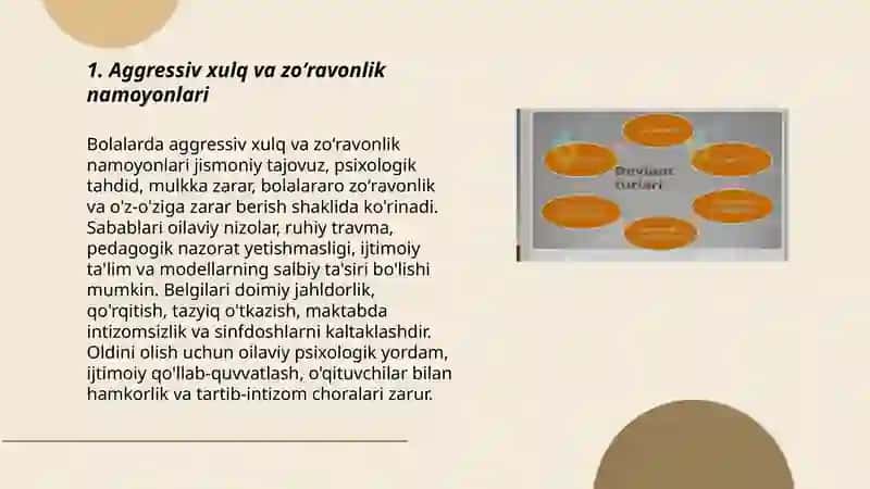 Bolalarda deviant xulqning namoyon boʻlish shakllari 3