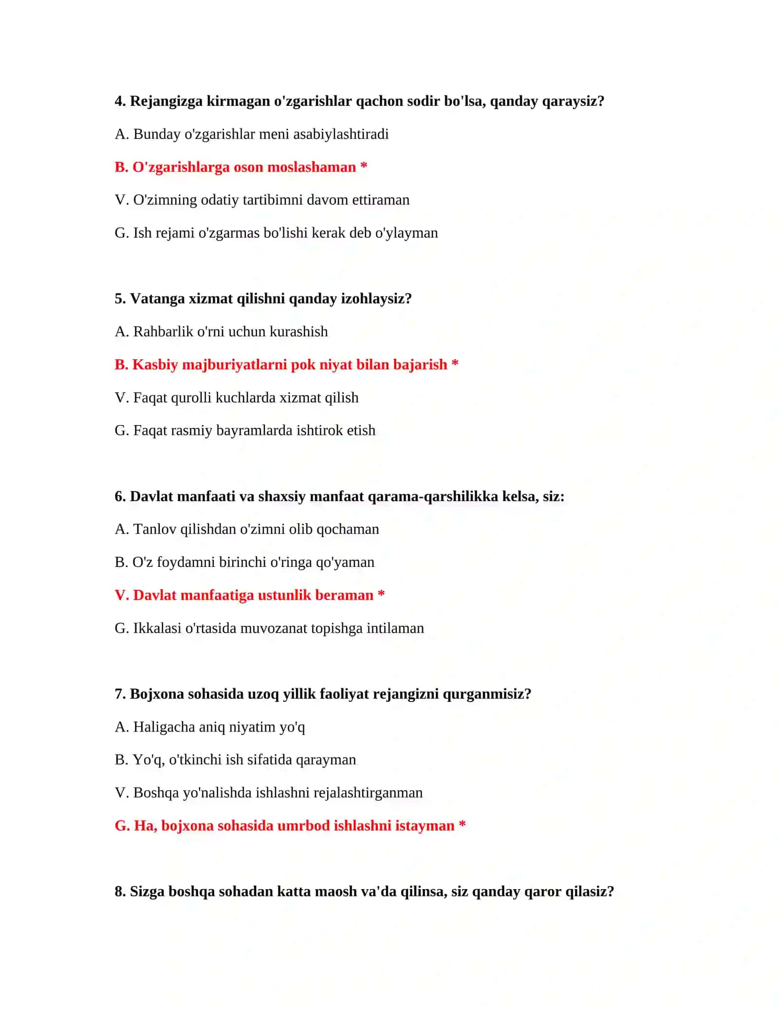 Bojxona imtihon savollari PDF 3
