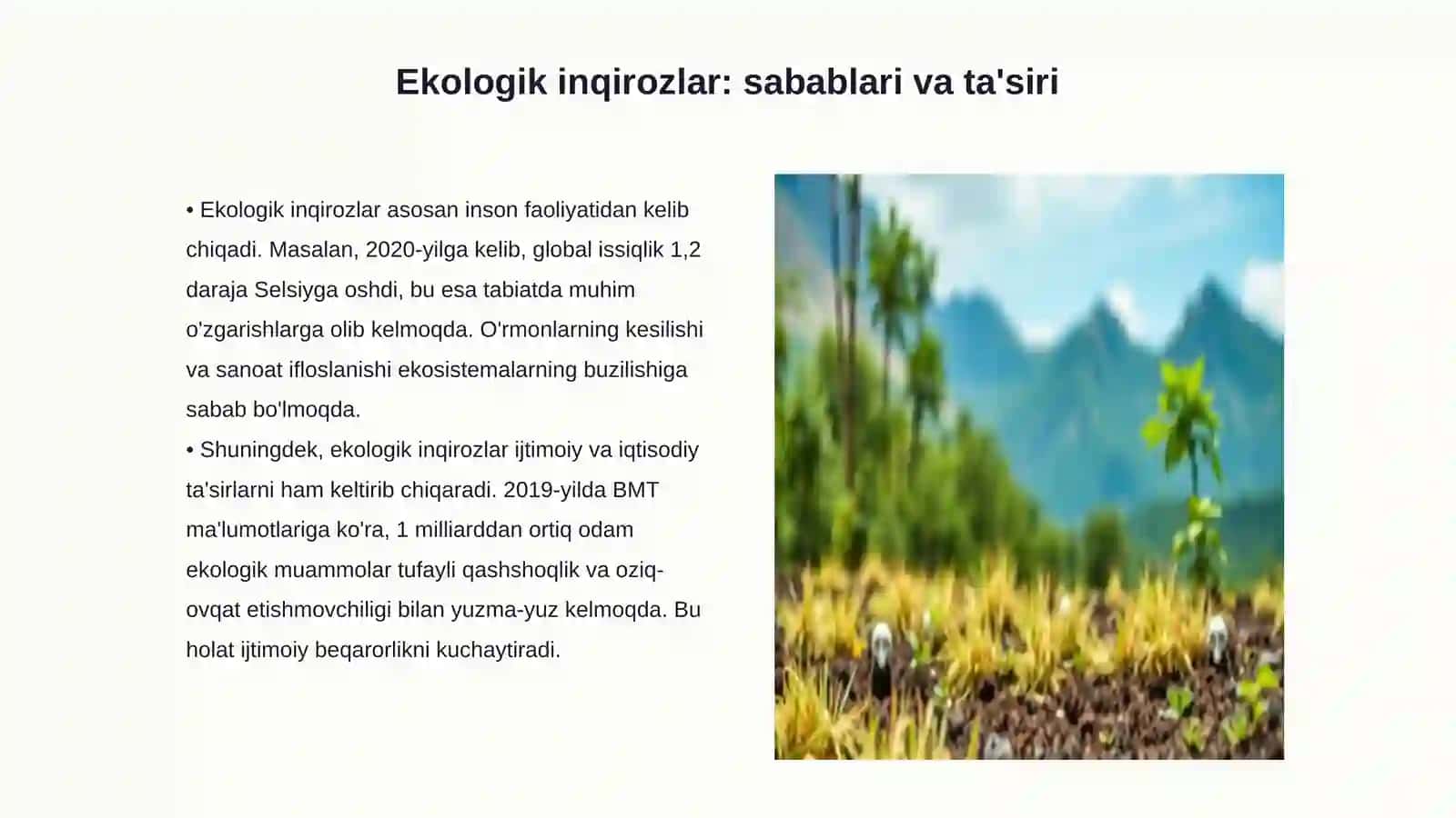 Ekologik inqirozlar va ularning oldini olish choralari 3