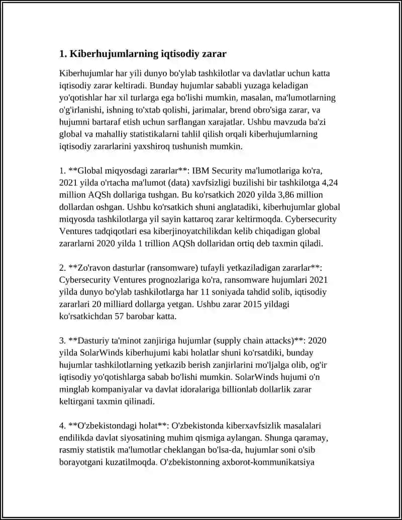 KIBERHUJUMLARNING IQTISODIYOTGA TA'SIRI 3