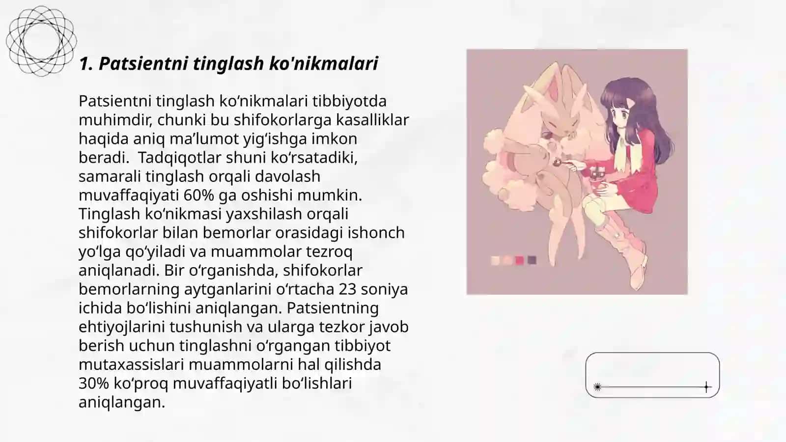 Patsient bilan verbal va noverbal muloqot ko'nikmalari 3