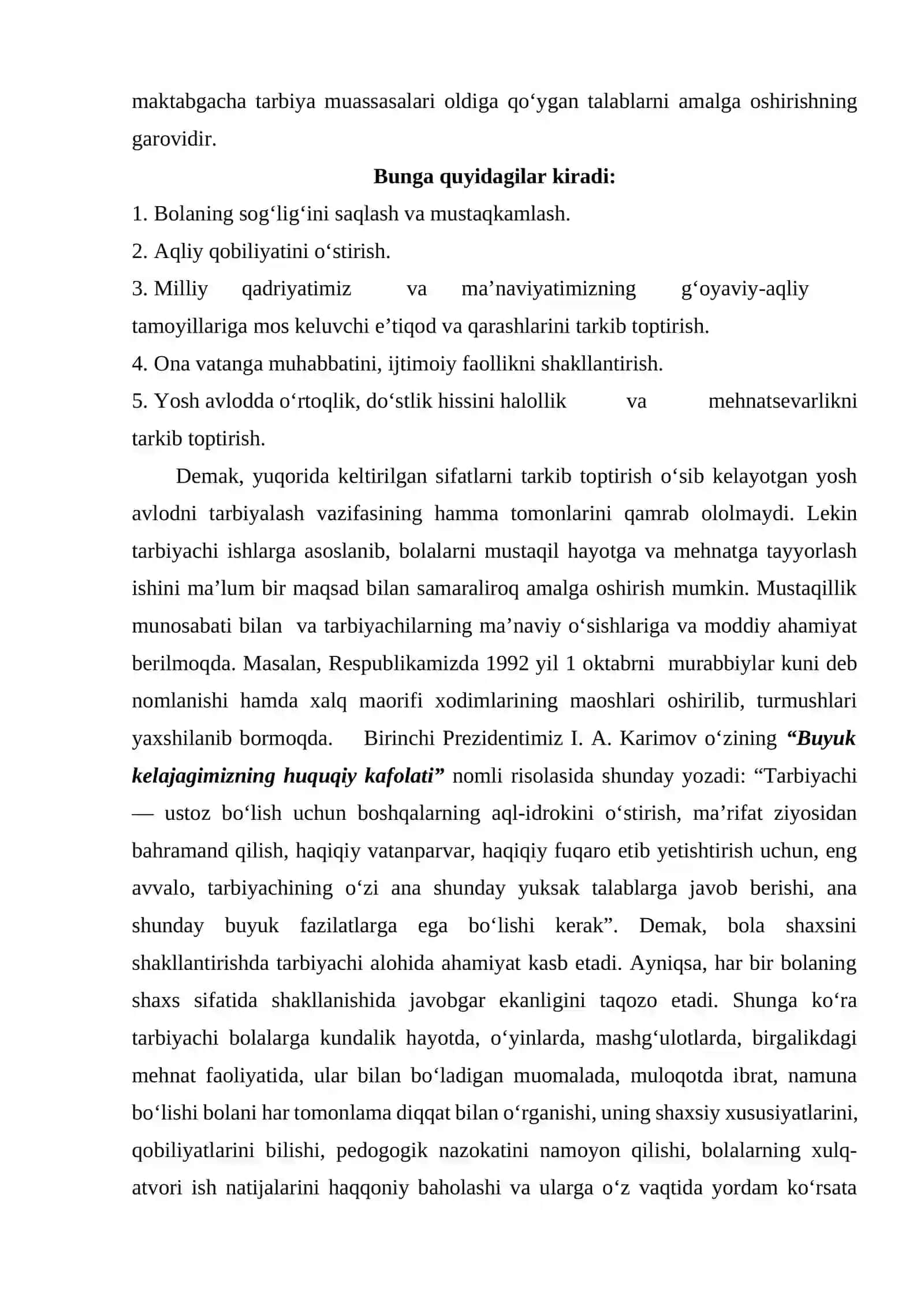 Maktabgacha ta’lim muassasasi tarbiyachisining kompetensiyasi 3