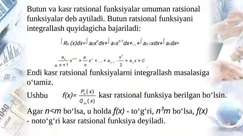 Ratsional funksiyalarni integrallash, Ba'zi bir trigonometrik funksiyalarni sinfini integrallash 3
