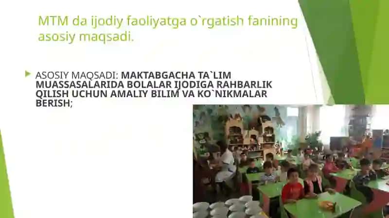 Bolalarni sahnalashtirish va ijodiy faoliyatga o`rgatish fanining maqsad va vazifalari 3