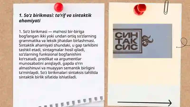 Sintaksis.Soʻz birikmasi 3