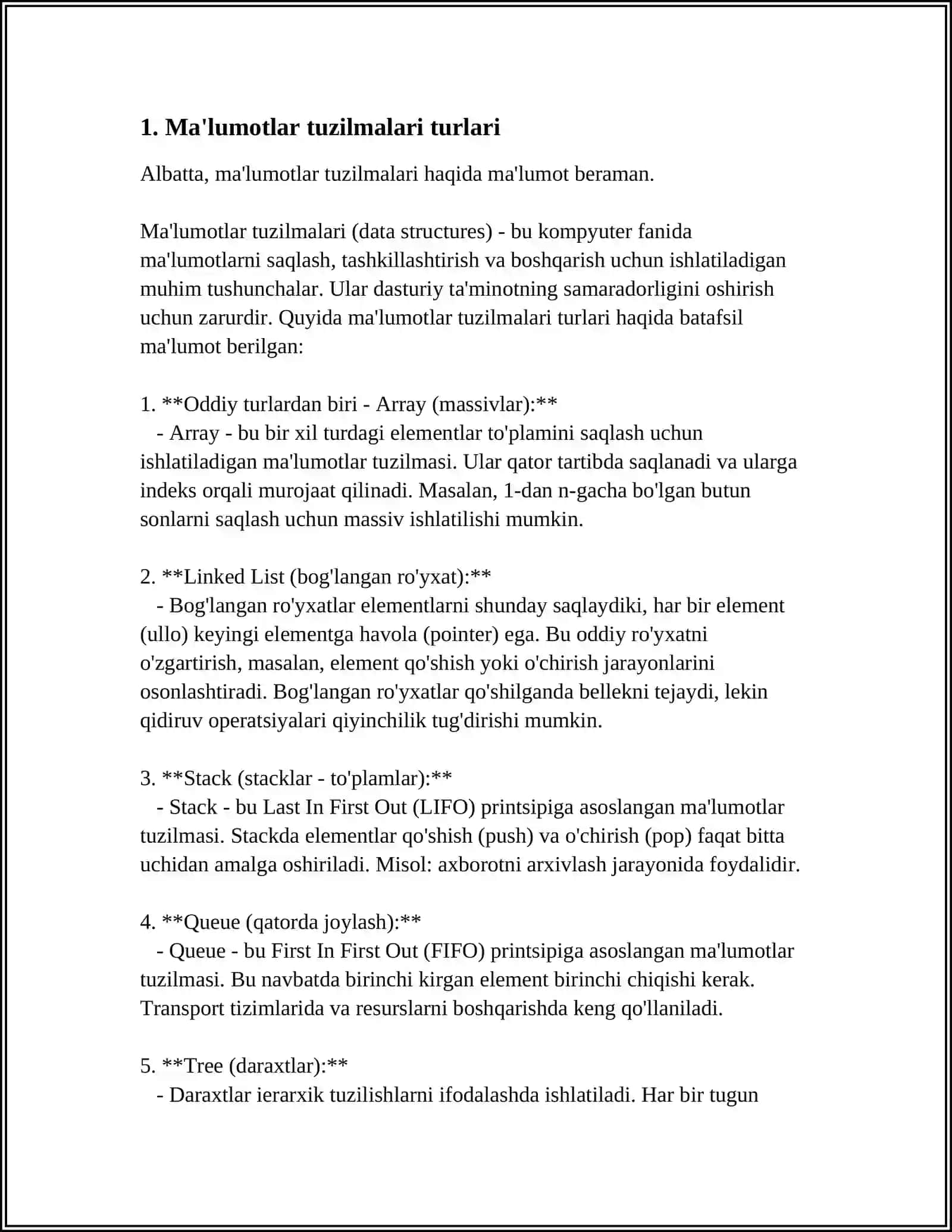 MA’LUMOTLAR, ALGORITMLAR VA MA’LUMOTLAR TUZILMASI TUSHUNCHALARI 3