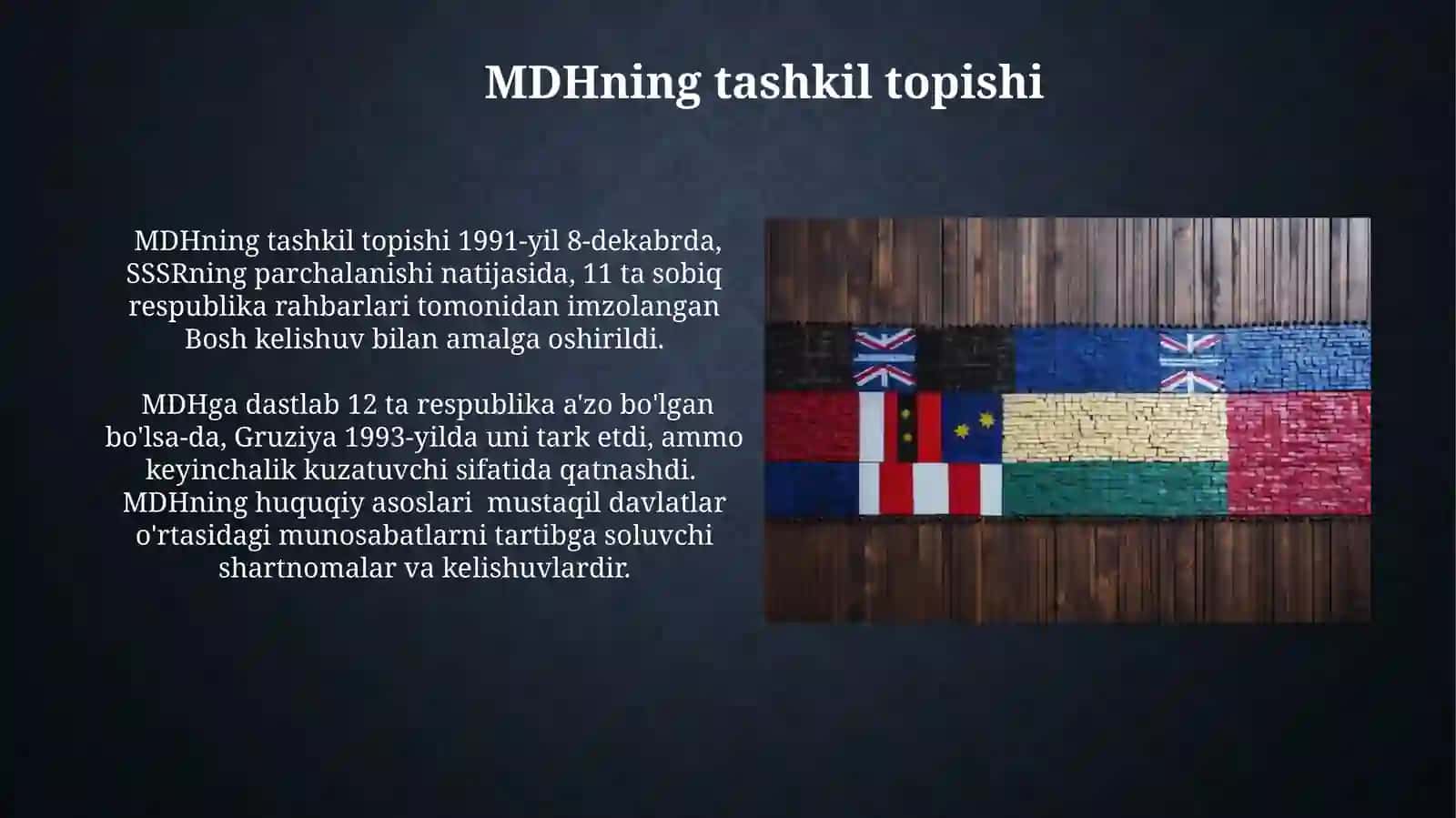 MDHning tashkil topishi 3
