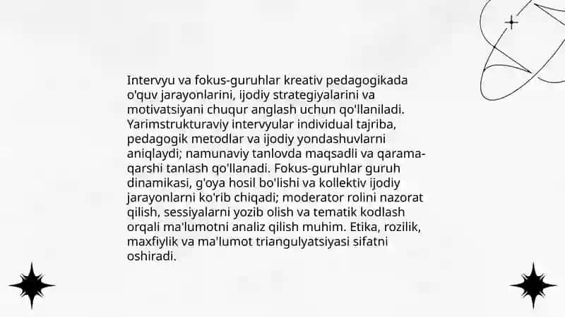Kreativ pedagogika fanining ilmiy tadqiqot metodlari 3
