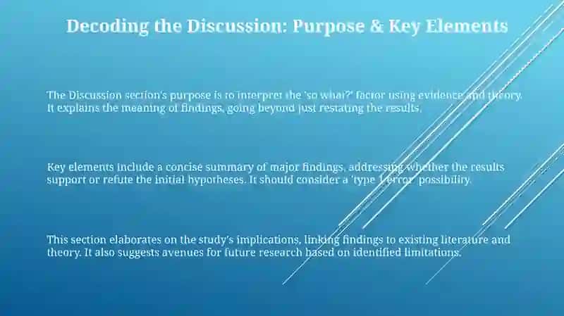 Discussion section of an article 3