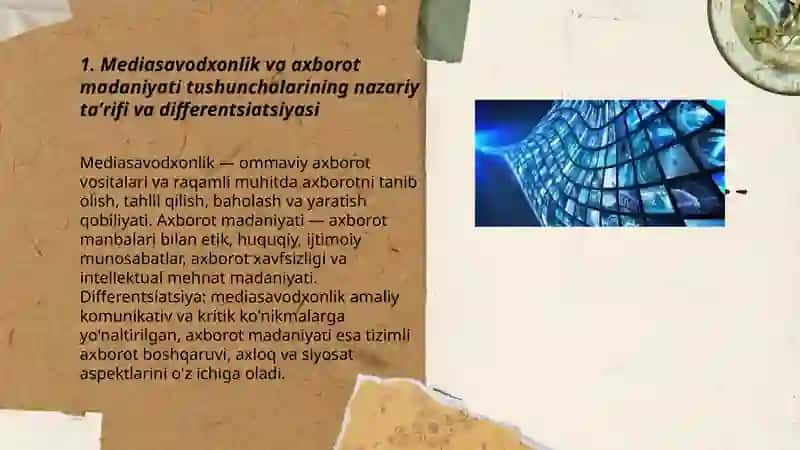 Mediasavodxonlik va axborot madaniyati tushunchasi evolyutsiyasi va dialektikasi 3