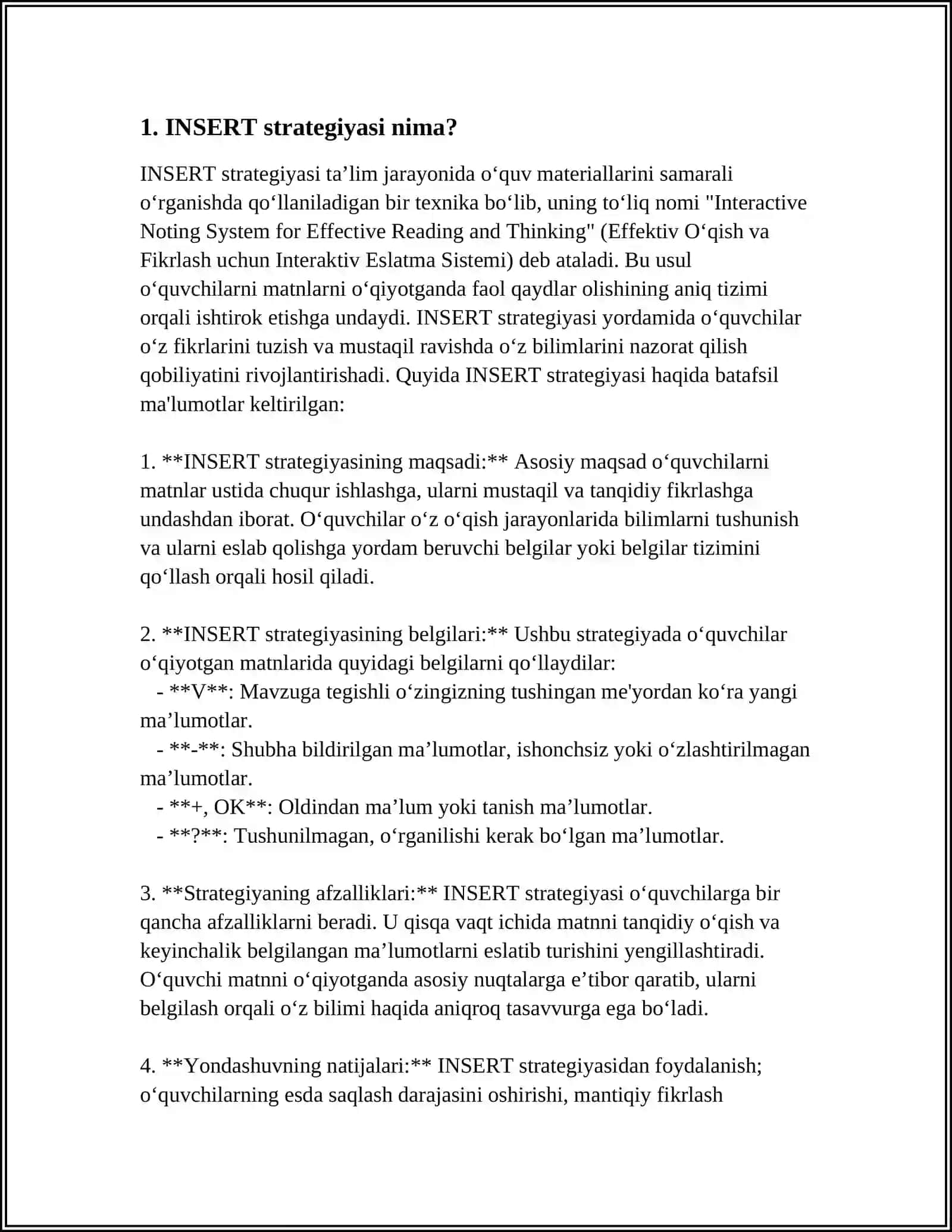 INSERT strategiyasi 3