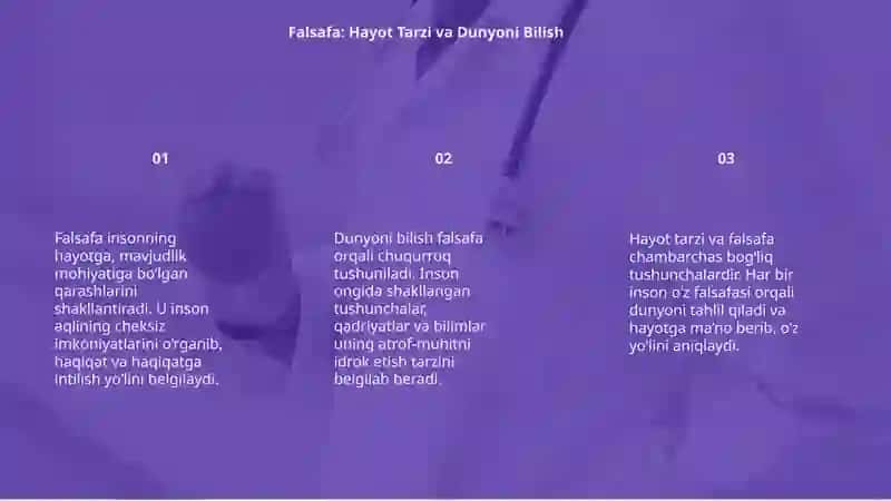 Falsafa hayot tarzi va dunyoni bilish tarzi 3