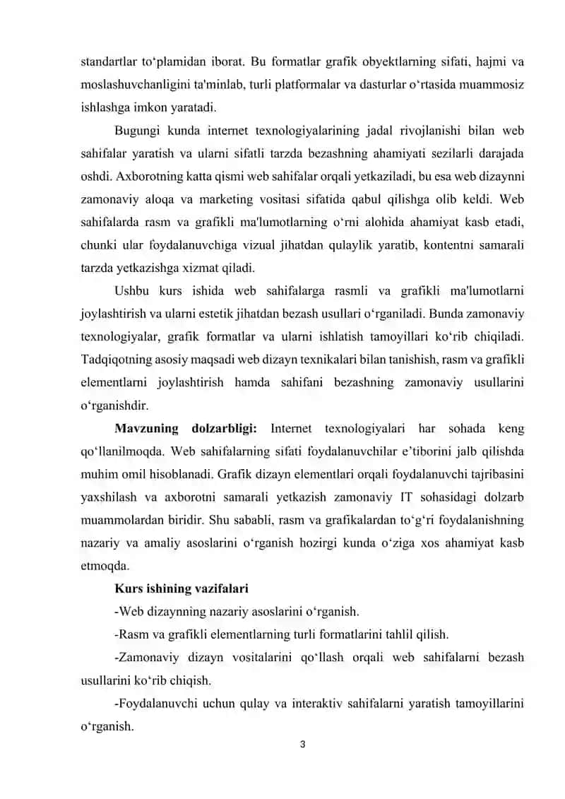 Web sahifalarga rasmli, grafikli ma'lumotlarni joylashtirish va bezash 3