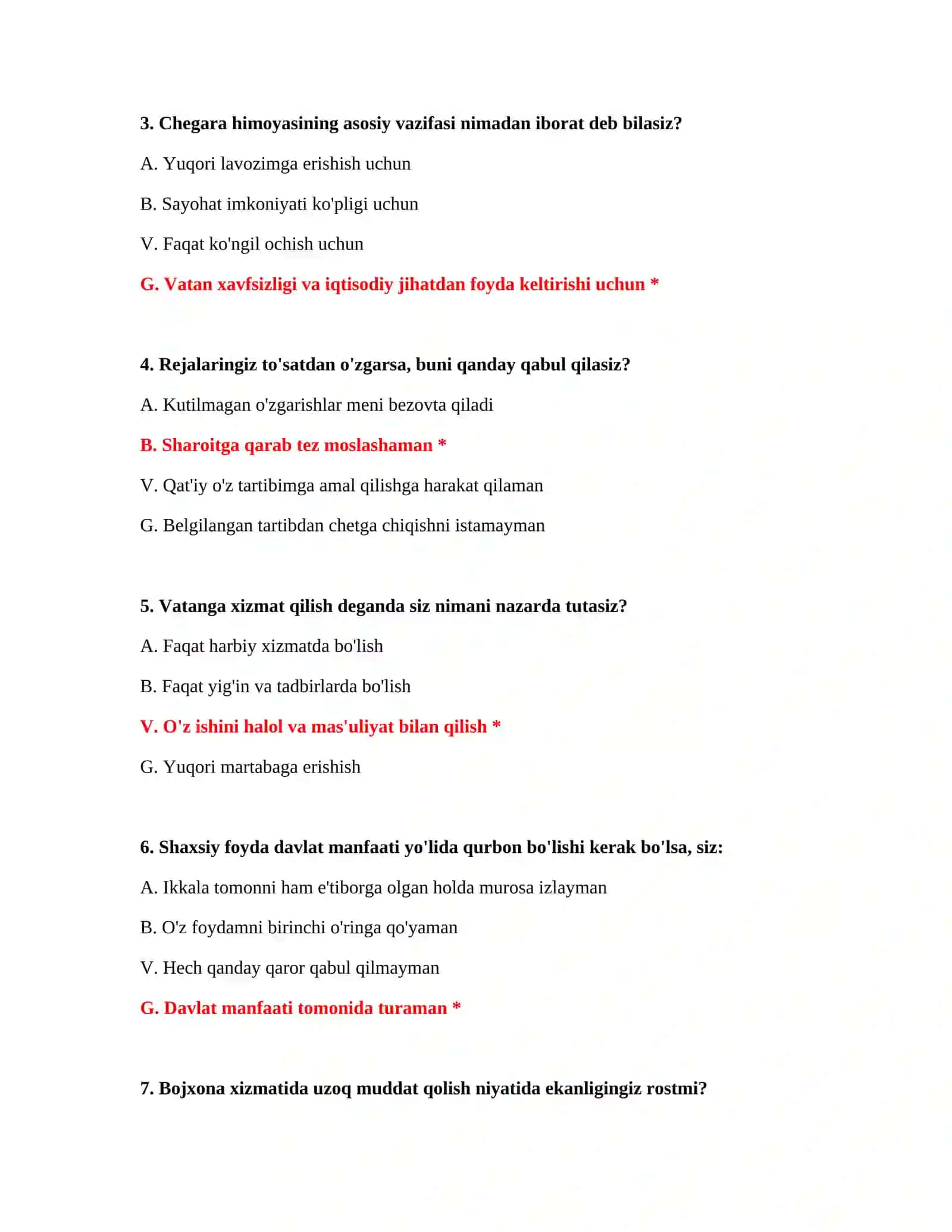 PSIXOLOGIK SINOV SAVOLLARI 3