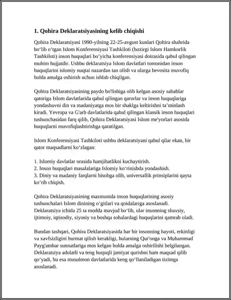 QOHIRA DEKLARATSIYASI TARIXI VA MAZMUNI 3