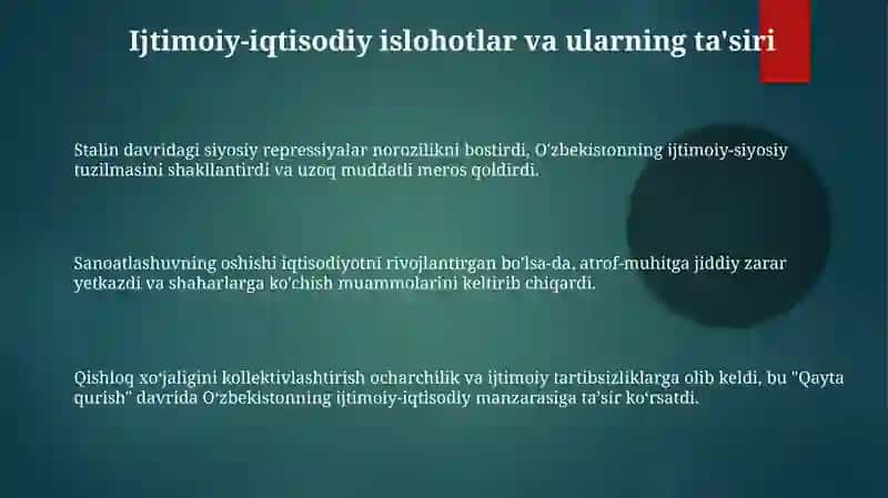 Qayta qurish” yillarida O‘zbekistondagi ijtimoiy-siyosiy vaziyat 3