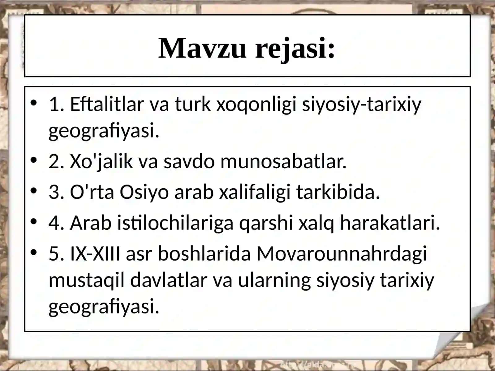O‘rta Osiyoning o‘rta asrlardagi tarixiy geografiyasi 3