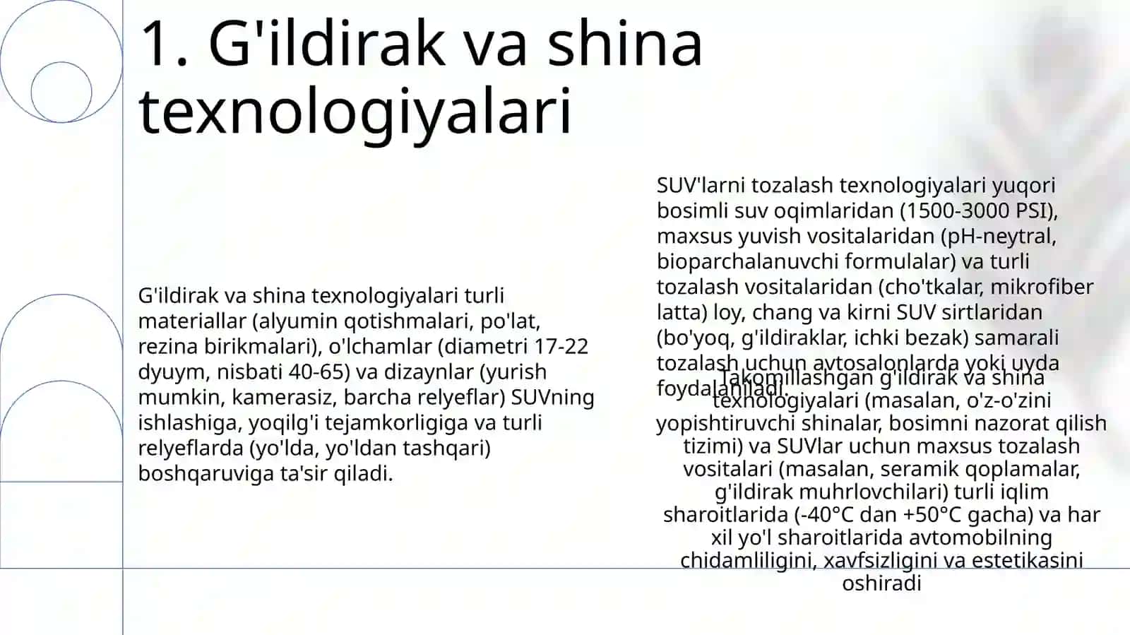 G'ildirak va shina texnologiyalari 3