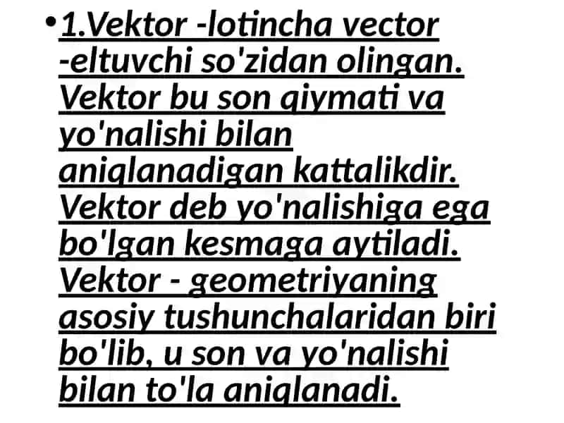 Vektortushunchasi va uning fizika kattaliklarda ishlatilishi 3