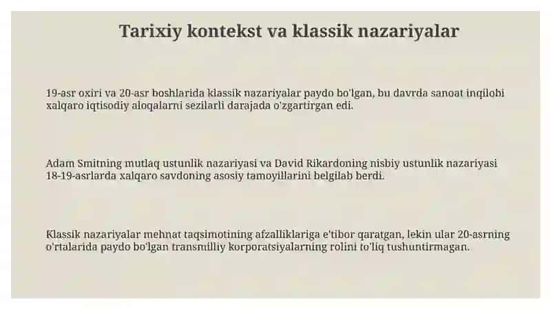 Xalqaro mehnat taqsimoti rivojiga oid taʼlimotlarning XX asrdagi xususiyatlari 3
