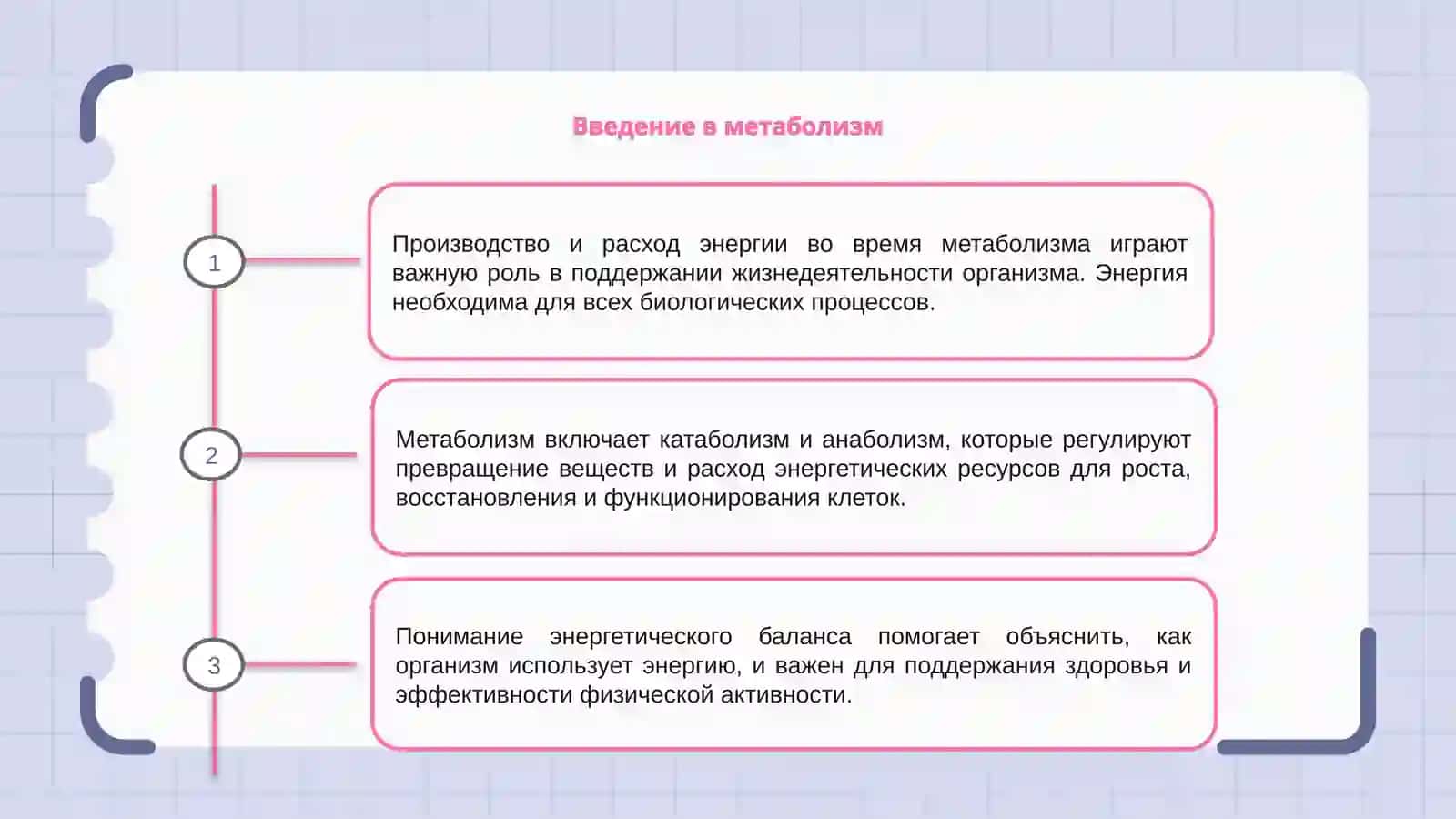 Производство и расход энергии во время метаболизма 3
