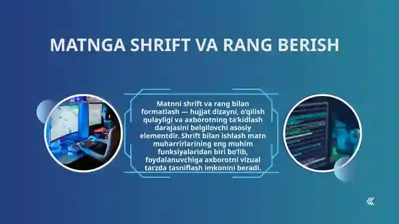 Matnga shrift va rang berish 3