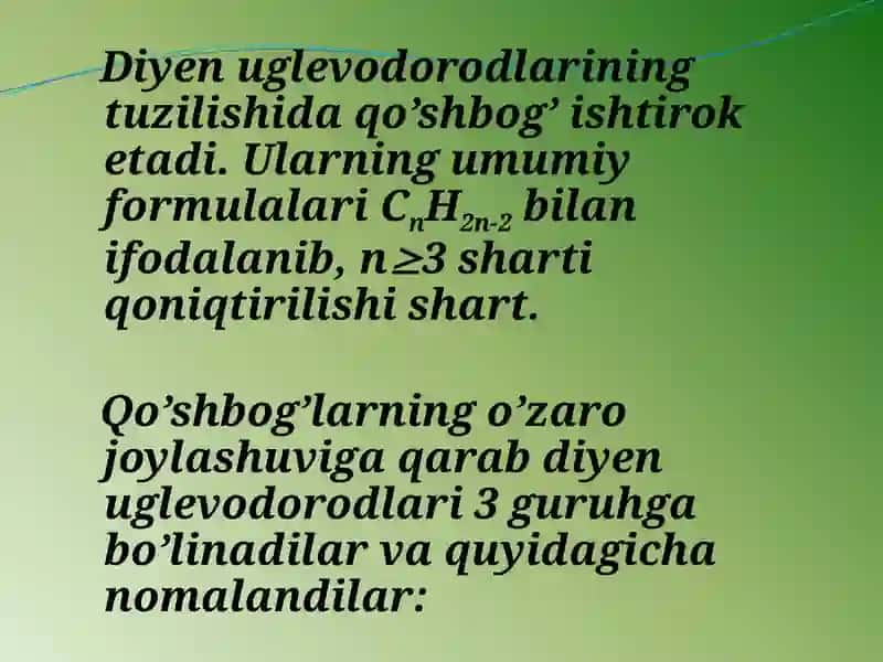 Diyenuglevodorodlar alkadiyenlar 3