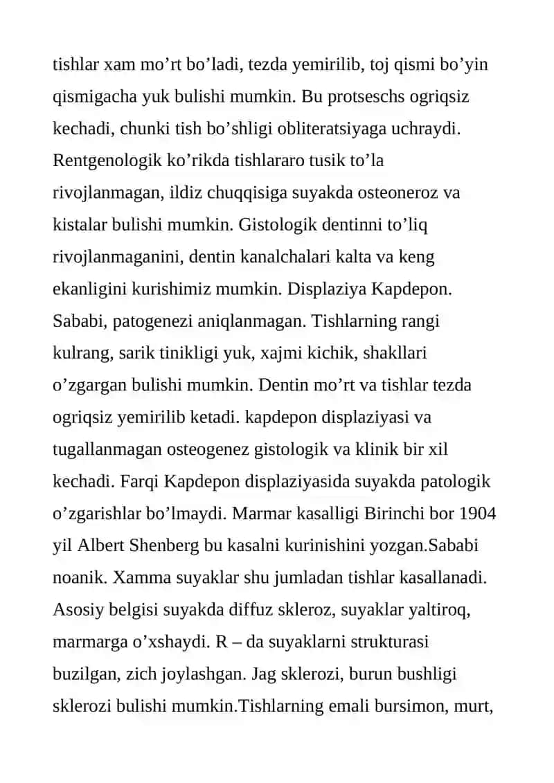 Tish qattiq to’qimalarining nasliy kasalliklari 3