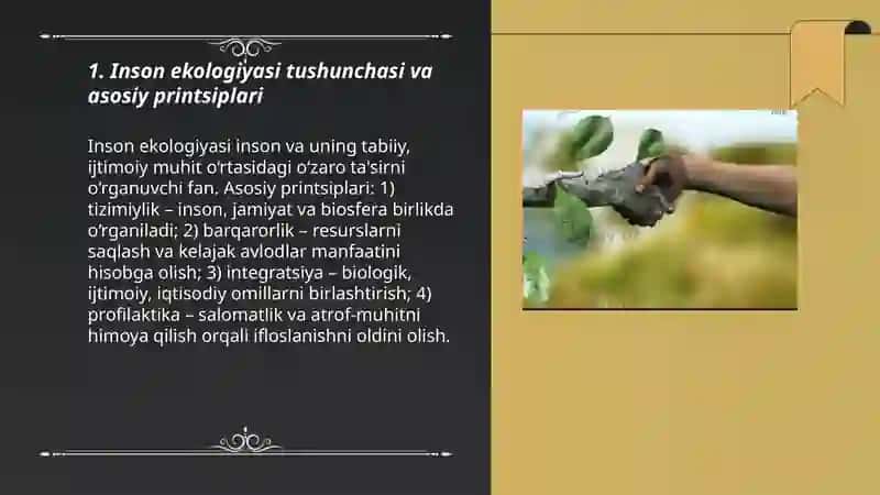 Inson ekologiyasi haqida tushuncha va ifloslantirishni turlari 3