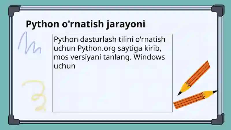 Python dasturlash tilini o'rnatish 3