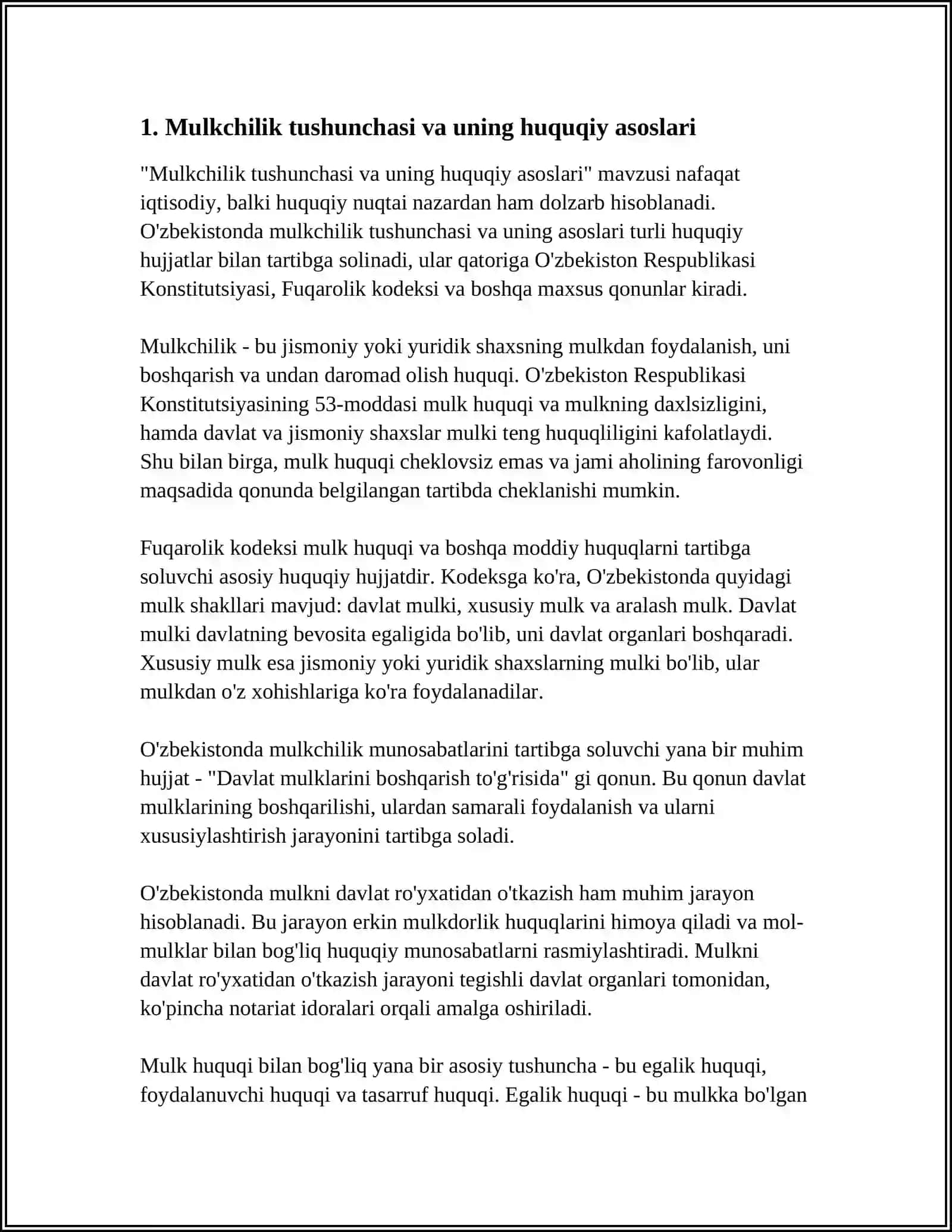 MULKCHILIK HUQUQI NAZARIYASI 3