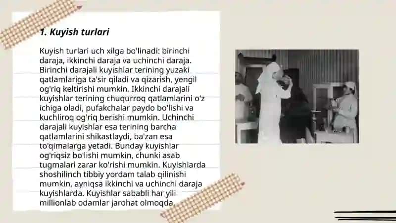 Kuyish.Kuyishning klassifikatsiyasi.Kuyishda yordam ko'rsatish 3