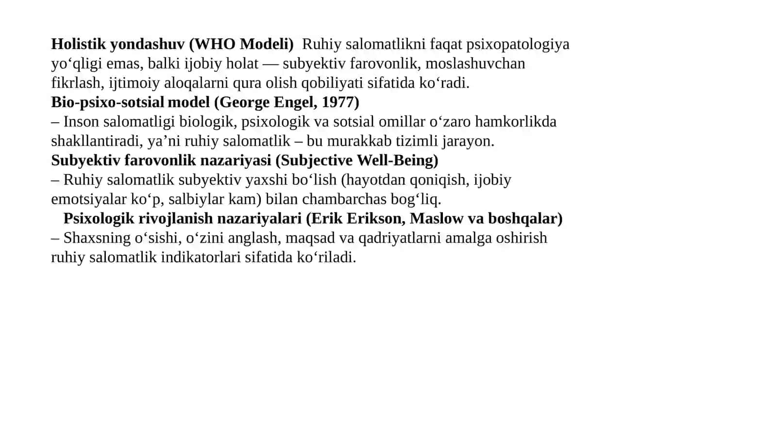 RUHIY SALOMATLIKTUSHUNCHASI,MEZONLARI. RUHLY SALOMATLIK OMILLARI 3