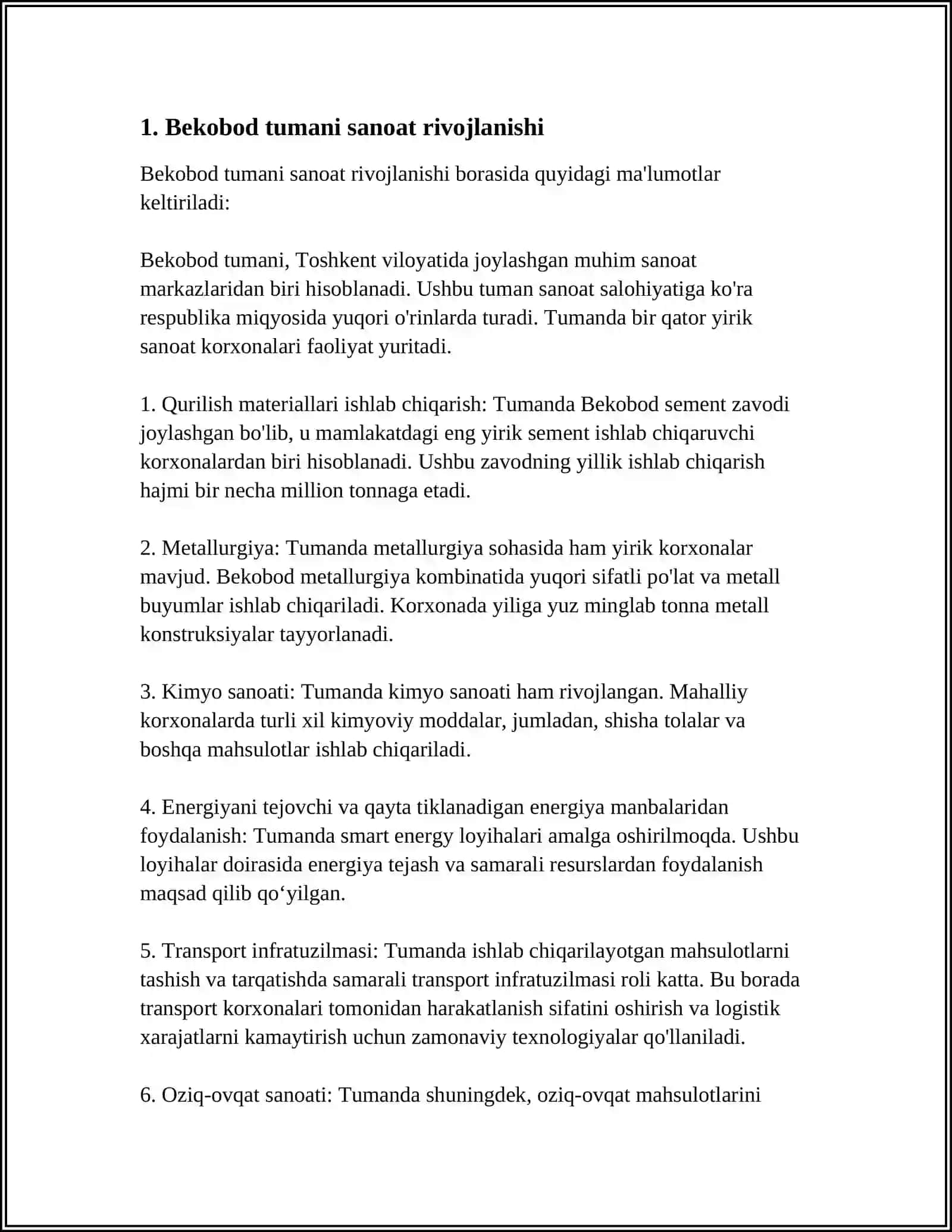BEKOBOD TUMANI IJTIMOIY-IQTISODIY RIVOJLANISHI 3