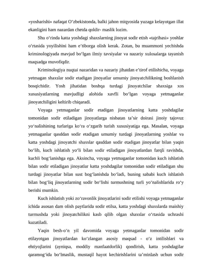 Voyaga etmagan shaxslar jinoyatchiligining umumiy holati 3