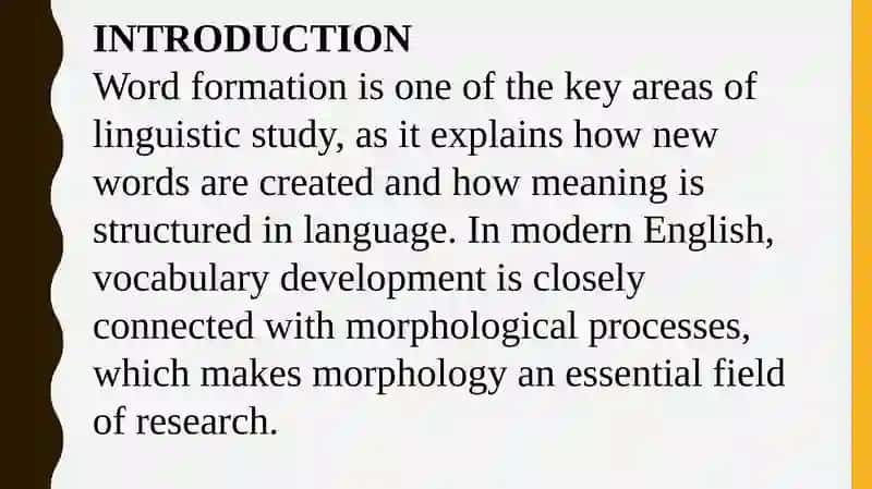 Morphological structure of the word 3
