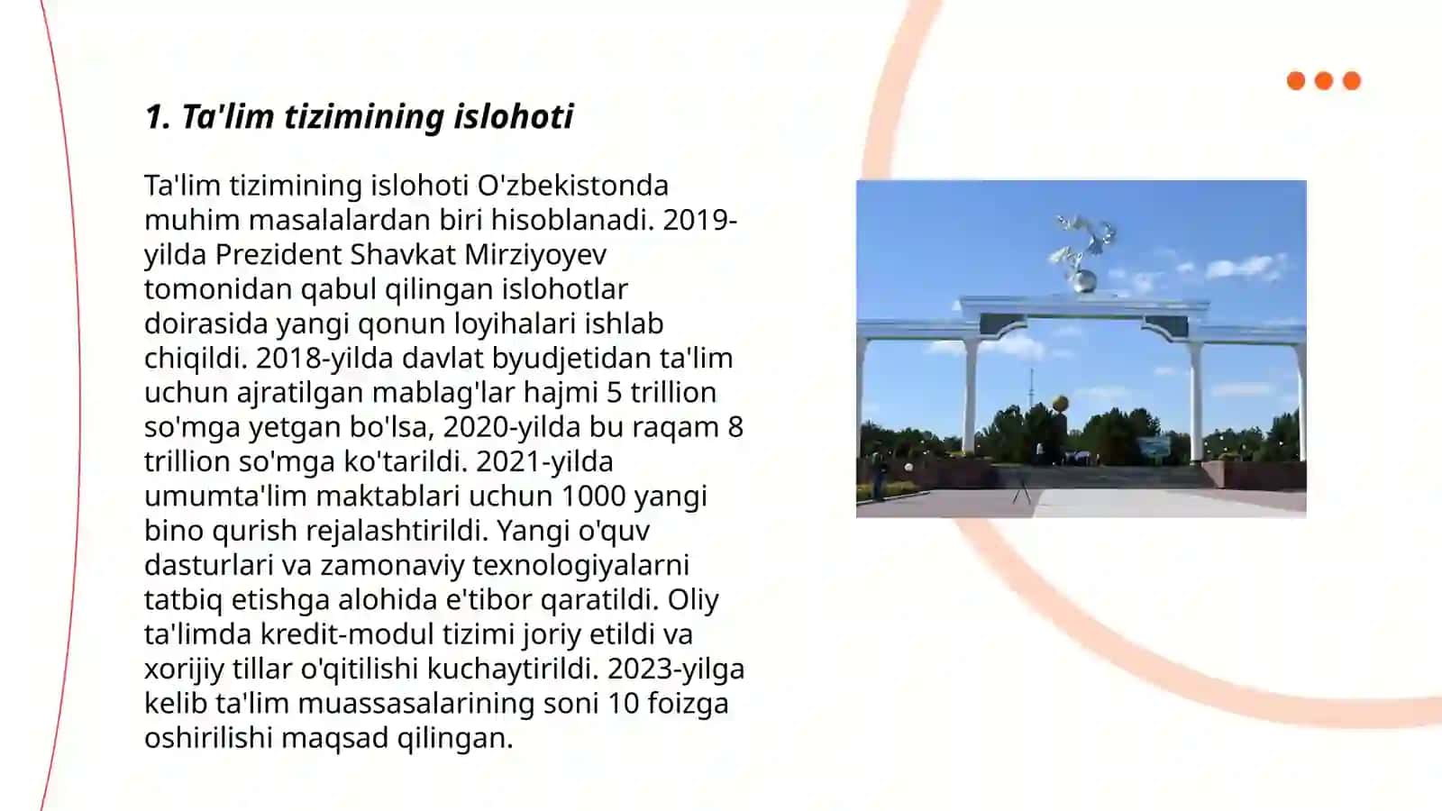 Ta'lim tizimining islohoti 3