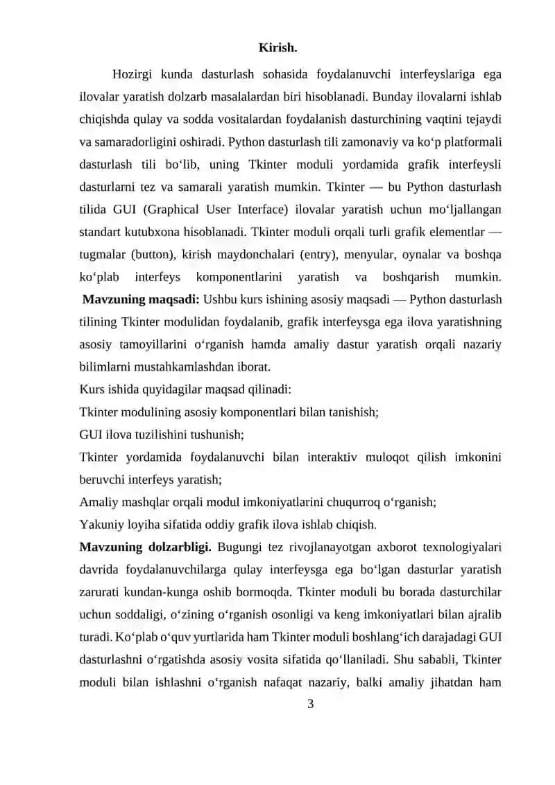 Pythonda Tikenter modulidan foydalanish 3