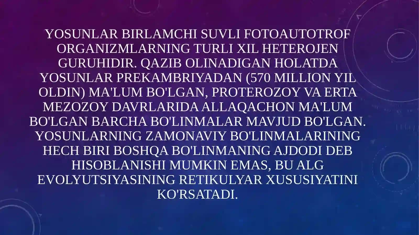 o’simliklar evolyusiyasining asosiy bosqichlari 3