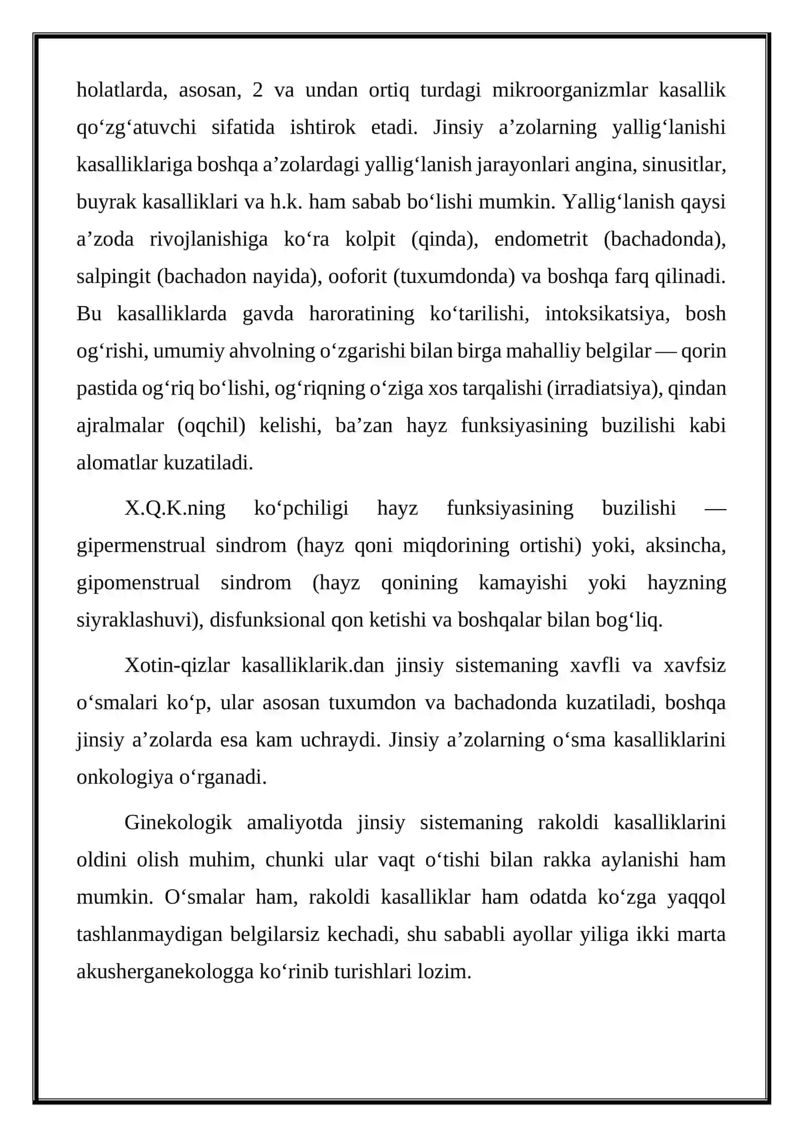 Ayollarda ko’p uchraydigan kasalliklar 3