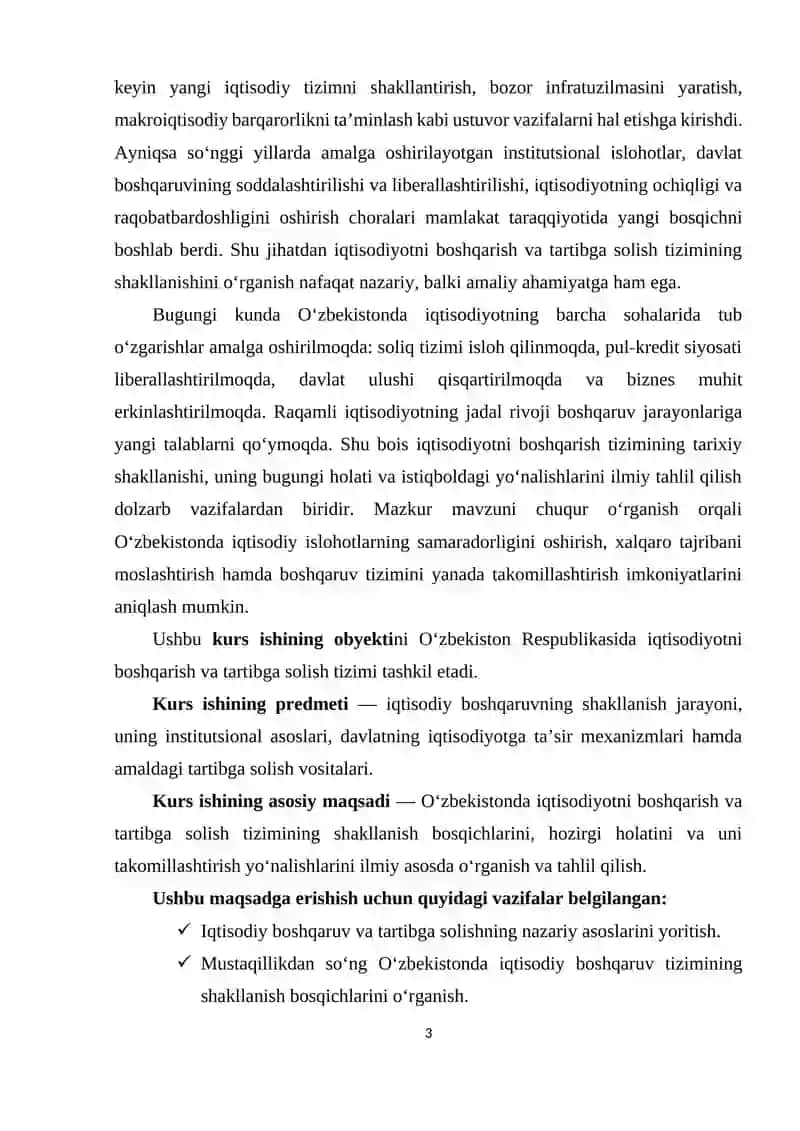 O‘zbekistonda iqtisodiyotni boshqarish va tartibga solish tizimining shakllanishi 3