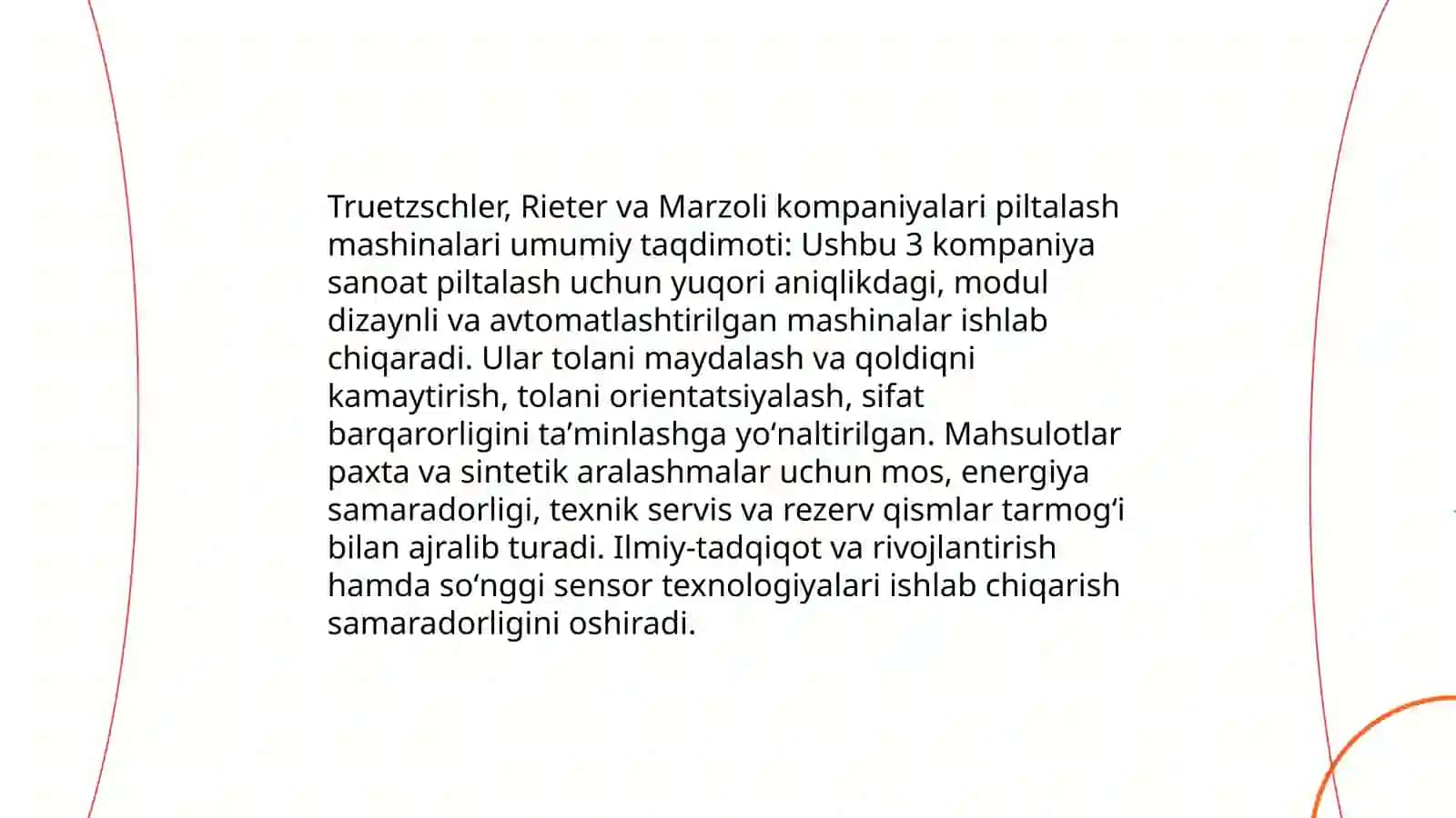 Truetzschler, Rieter va Marsoli piltalash mashinalari 3