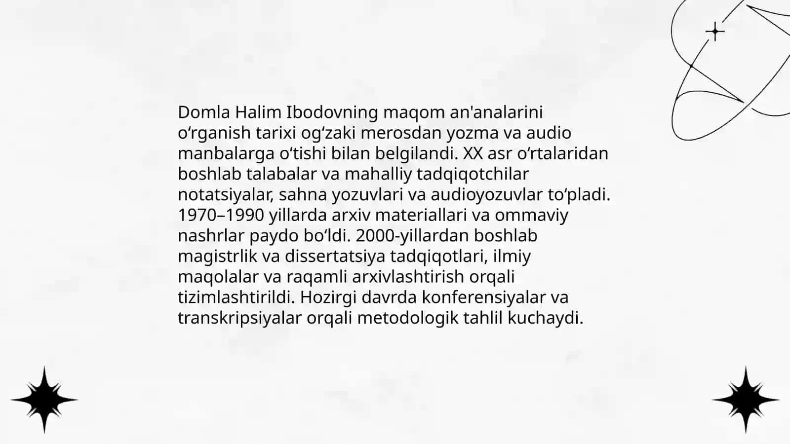 Domla Halim Ibodovning maqom an’analarini o‘rganish tarixi 3