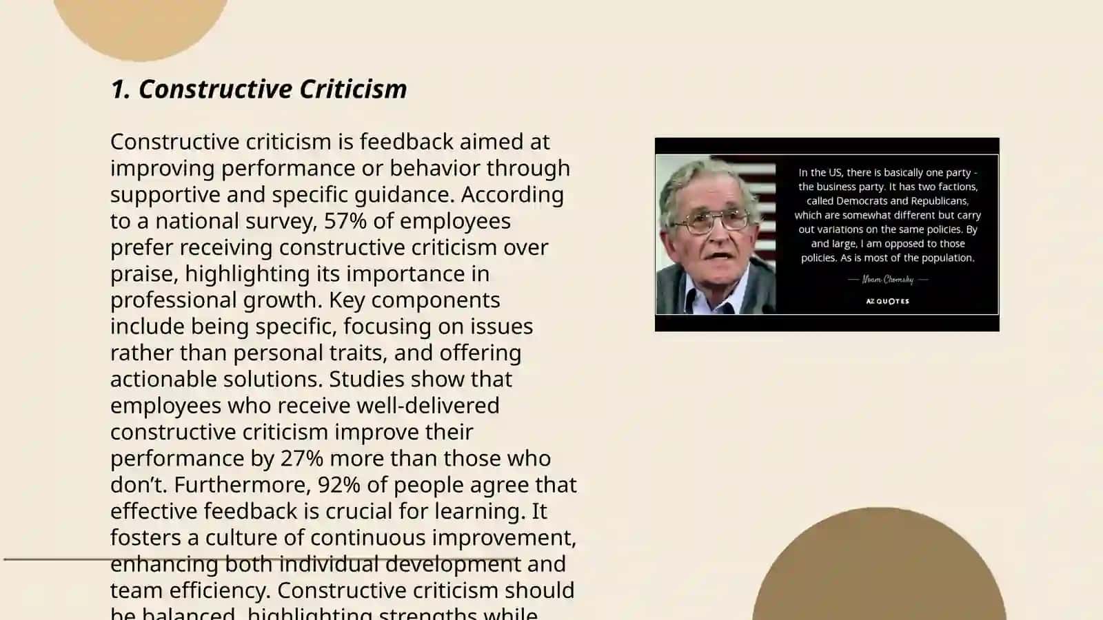 Praising and criticising 3